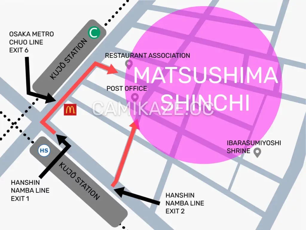 Matsushima Shinchi Brothel Map from Station